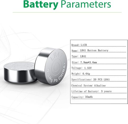 LiCB 20 Pack LR41 AG3 392 384 192 Battery 1.5V Button Coin Cell Batteries in Saudi Arabia