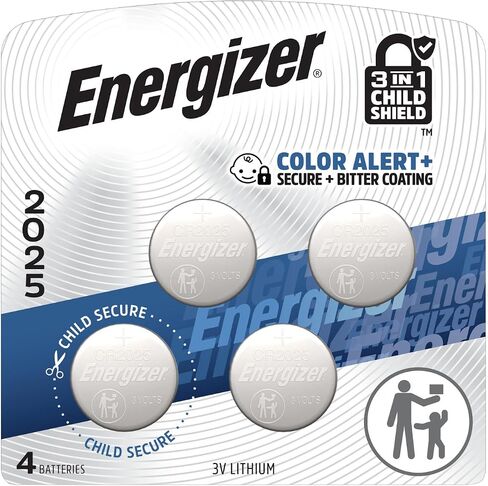 Energizer 2025 Batteries (4 Pack), 3V Lithium Coin Batteries With 3-in-1 Child Shield in Saudi Arabia