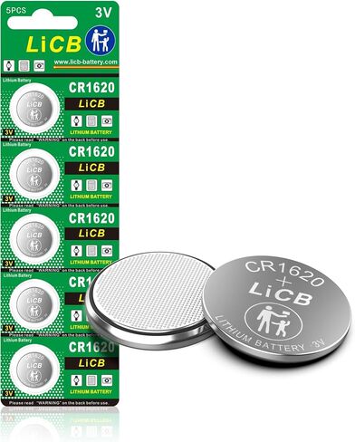 LiCB 5 Pack CR1620 Battery, Long-Lasting & High Capacity CR 1620 Lithium Batteries,3V CR1620 Coin & Button Cell for Car Remote & Key Fob in Saudi Arabia