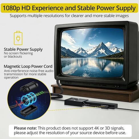 PROZOR HDMI to RCA Converter, 1080P HDMI to AV Composite Adapter Supports PAL/NTSC HDMI to AV Adapter for TV Stick Fire Stick Roku Apple TV Chromecast Plug and Play in Saudi Arabia