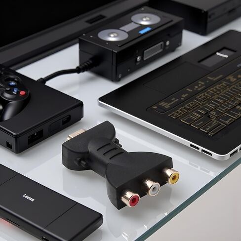 Black HDMI to RCA Adapter, HDMI Male to 3 RCA Female Converter, AV Adaptor Audio Video Adapter Converter for TV HDTV DVD, Home Audio Accessories, Video Converters in Saudi Arabia