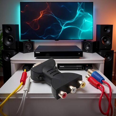 Black HDMI to RCA Adapter, HDMI Male to 3 RCA Female Converter, AV Adaptor Audio Video Adapter Converter for TV HDTV DVD, Home Audio Accessories, Video Converters in Saudi Arabia