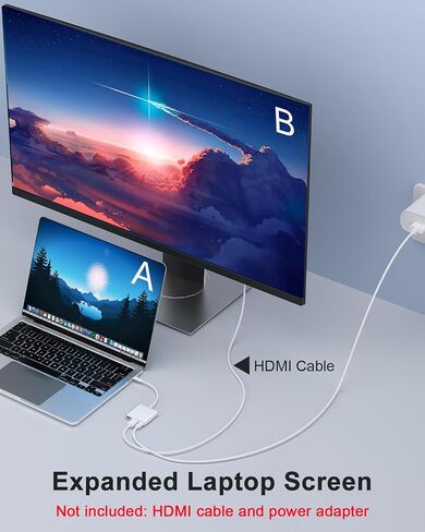 iPhone to HDMI Adapter for TV, USB C to HDMI Converter for iPhone 15/16, Type C Digital AV HDMI Adapter with Fast PD Charging, Compatible with iPhone15/16 MacBook Ipad, Not applicable to Lightning in Saudi Arabia