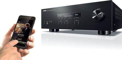 Yamaha Audio 2021 Yamaha R-S202 Stereo Receiver with Built-In Bluetooth Connectivity, Up to 100W Per Channel at 8 Ohms, 4 x RCA-In, 1 x RCA-Out, Front Panel 1/4'' Headphone Output (Black) (Renewed) in Saudi Arabia