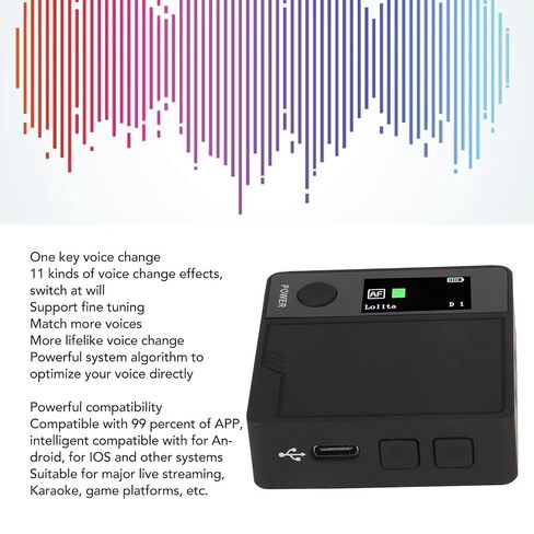 Live Sound Card Voice Changer, 11 Sound Effects Plug and Play Handheld Mini Voice Changer Device for Cell Phone Karaoke, Electric Music, Voice Chat, Game Hacking, Cell Phone Live in Saudi Arabia