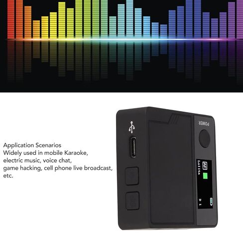 Live Sound Card Voice Changer, 11 Sound Effects Plug and Play Handheld Mini Voice Changer Device for Cell Phone Karaoke, Electric Music, Voice Chat, Game Hacking, Cell Phone Live in Saudi Arabia