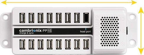 محطة شحن ومزامنة USB Cambrionix PowerPad15S ذات 15 منفذًا (الولايات المتحدة: DS-SC-PP15)، أبيض in Saudi Arabia