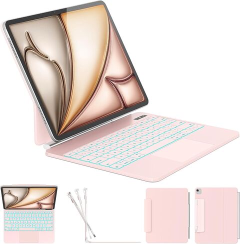 for iPad Air 13/Pro 12.9 (3-6) Keyboard Case, Full-Area Trackpad in Saudi Arabia