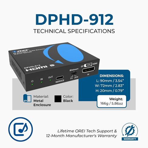 OREI 8K@30Hz DP|HD Audio Extractor Converter 3.5mm Optical CEC HDR HDCP 2.3 in Saudi Arabia