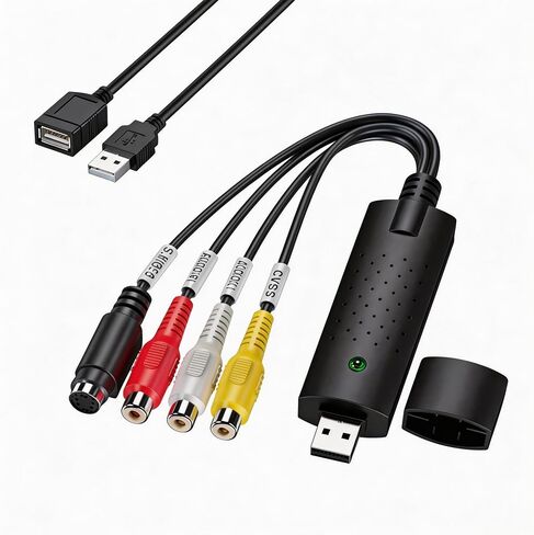 VHS to Digital Converter, USB Video Capture Card Device, RCA to USB A Converter, Convert VHS Mini DV VCR Hi8 DVD Player Tape to Digital for Camcorder in Saudi Arabia