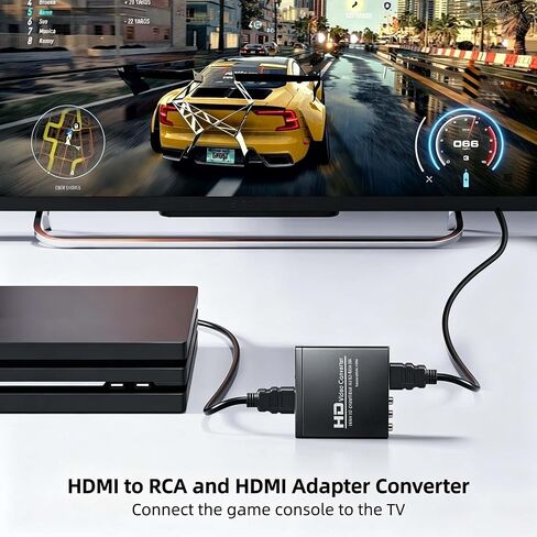 HDMI to RCA and HDMI Adapter Converter, 3RCA CVBS AV Composite Video Audio Adapter/Splitter, Support 1080P, PAL, NTSC, for HD TV, Older TV,Camera, Monitor, etc in Saudi Arabia