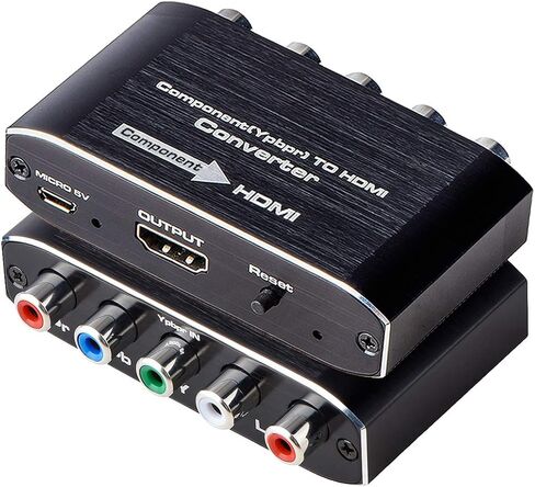 Component to HDMI, Component to HDMI Converter, YPbPr to HDMI Converter Supports Video Audio HDMI V1.4 for DVD PSP Xbox 360 PS2 Nintendo to HDTV Monitor and Projector (Black) in Saudi Arabia