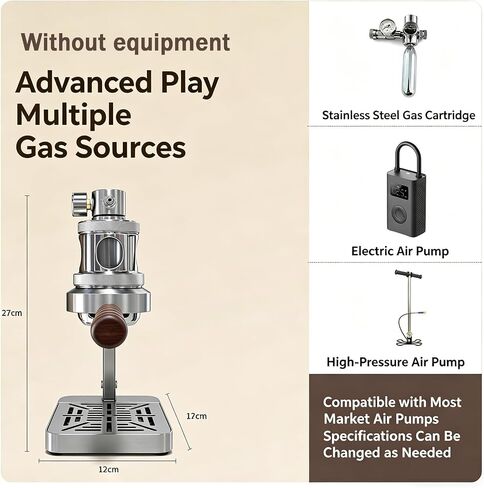 Pneumatic Manual Espresso Machine, Portable Variable Pressure Coffee Maker with Pressure Gauge, 1-16 Bar Manual Coffee Machine in Saudi Arabia