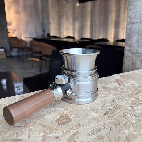 Pneumatic Coffee Machine, Portable Manual Espresso Maker with Pressure Gauge and Wooden Handle for Home, Camping, Travel in Saudi Arabia