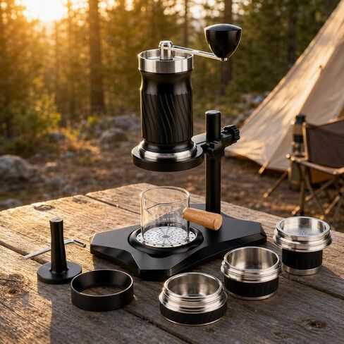 Portable Espresso Machine Manual Espresso Maker Lever Handheld Coffee Brewer With Ribbed Grip And Vertical Stand For Stability Suitable for Home Use Office Breaks Travel in Saudi Arabia