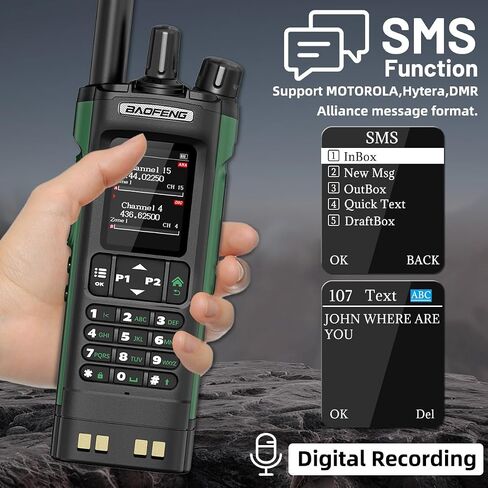 baofeng DM32 راديو DMR هام راديو محمول طويل المدى لاسلكي لاسلكي قابل لإعادة الشحن 2500/3800 مللي أمبير بطارية GPS DM-32UV رقمي للطوارئ NOAA الطقس 5RM راديو تكتيكي للبقاء على قيد الحياة والصيد in Saudi Arabia