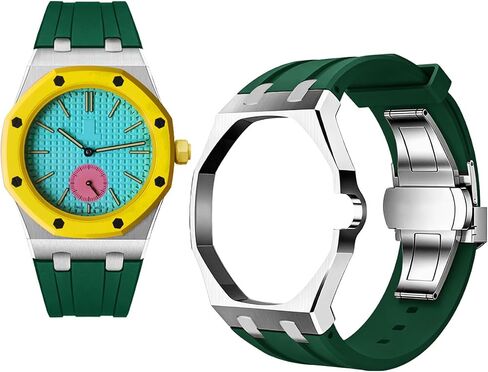 Watch Mod Kit Stainless Steel Watch Case Rubber Strap Compatible with S-watch X AP Royal Pop Pocket Watch in Saudi Arabia