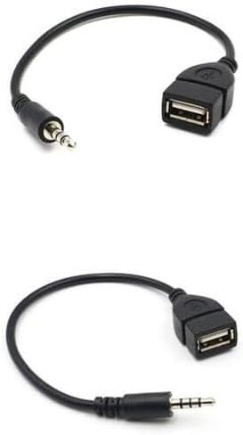 8pcs 3.5mm Male Audio Aux Jack to USB 2.0 Type A Female OTG Converter Cable Flexible Protection 20cm/7.9inch High Definition Sound Black in Saudi Arabia