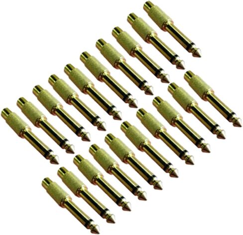 20pcs 6.35mm 1/4" Male Mono Plug to RCA Female Jack Audio Adapter, Gold-Plated, for Mic/Speaker Mono Connection in Saudi Arabia