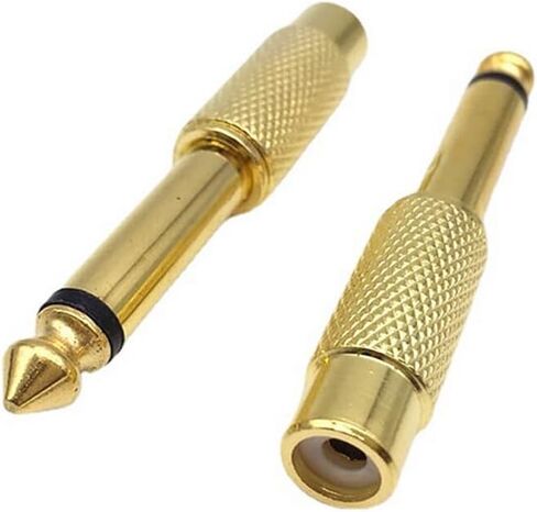 20pcs 6.35mm 1/4" Male Mono Plug to RCA Female Jack Audio Adapter, Gold-Plated, for Mic/Speaker Mono Connection in Saudi Arabia