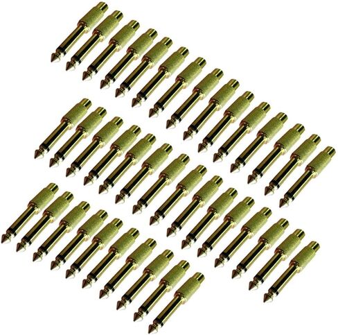 40pcs Gold 6.35mm 1/4" Male Mono Plug to RCA Female Jack Audio Adapters for Home, KTV & Microphone Use in Saudi Arabia
