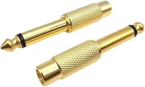 40pcs Gold 6.35mm 1/4" Male Mono Plug to RCA Female Jack Audio Adapters for Home, KTV & Microphone Use in Saudi Arabia