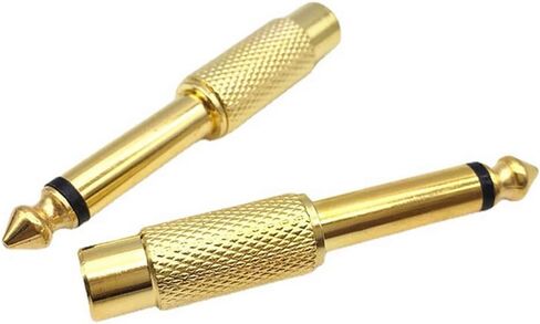 40pcs Gold 6.35mm 1/4" Male Mono Plug to RCA Female Jack Audio Adapters for Home, KTV & Microphone Use in Saudi Arabia