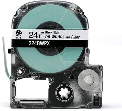 Epson LABELWORKS 224BWPX Label Tape - Black on White - 1" (24mm), 30ft in Saudi Arabia