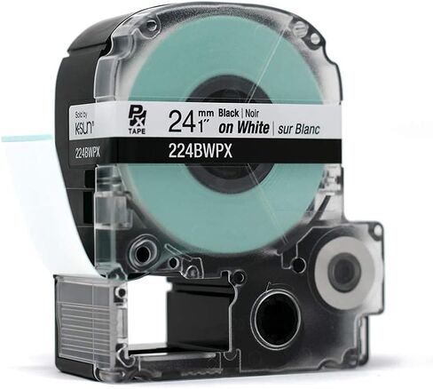 Epson LABELWORKS 224BWPX Label Tape - Black on White - 1" (24mm), 30ft in Saudi Arabia