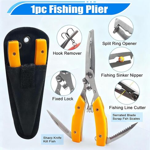 Fishing Spinner Lures Making Kit,141pcs Inline Spinner Colorado Blades Clevis Shaft Treble Hooks Pliers Spinnerbaits Accessories for DIY Fishing Lure Making Supplies Tackle in Saudi Arabia