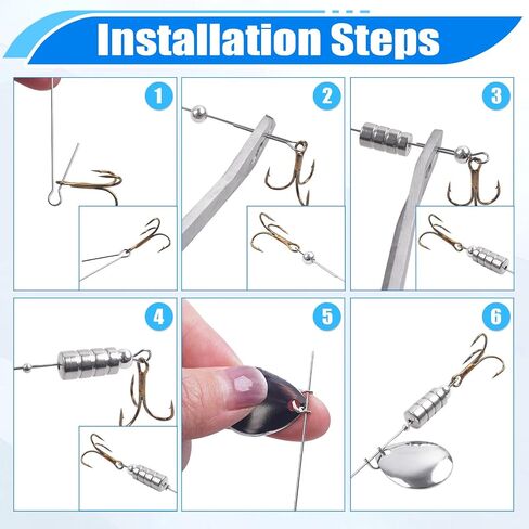 Fishing Spinner Lures Making Kit,141pcs Inline Spinner Colorado Blades Clevis Shaft Treble Hooks Pliers Spinnerbaits Accessories for DIY Fishing Lure Making Supplies Tackle in Saudi Arabia