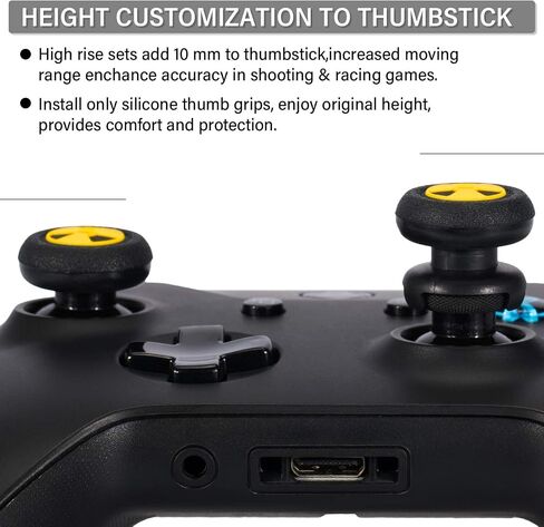 FPS Thumbstick Extender x 2 & Printing Rubber Silicone Grip Cover x 4 for Xbox Series X/S & Xbox One Controller(Radiation Black & BioH Red) in Saudi Arabia