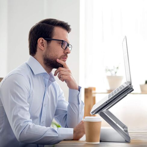 وسادة تبريد للكمبيوتر المحمول SOUNDANCE مع مروحة منخفضة الضوضاء ومحاور USB 3.0، مبرد كمبيوتر محمول جيد التهوية يمنع ارتفاع درجة الحرارة، حامل كمبيوتر محمول مريح يدعم ما يصل إلى 17 بوصة كمبيوتر محمول للألعاب، ألومنيوم in Saudi Arabia