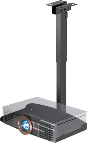 PUTORSEN Adjustable Projector Ceiling Mount,Universal Projector Shelf for Ceiling and Wall, Holds up to 22lbs，No Hole Installation, Hidden Cable Routing, Black in Saudi Arabia