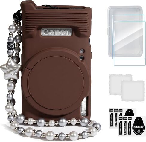 Case for Canon PowerShot ELPH 360 HS, 2 Screen Protector, Pink in Saudi Arabia