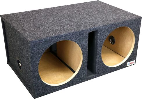 Atrend Dual 12 Inch Subwoofer Box – Ported Vented Enclosure – 34 Hz Low-Tuned – 1.75 Cu Ft Per Sub – Made in USA in Kuwait