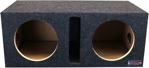 Atrend Dual 12 Inch Subwoofer Box – Ported Vented Enclosure – 34 Hz Low-Tuned – 1.75 Cu Ft Per Sub – Made in USA in Kuwait