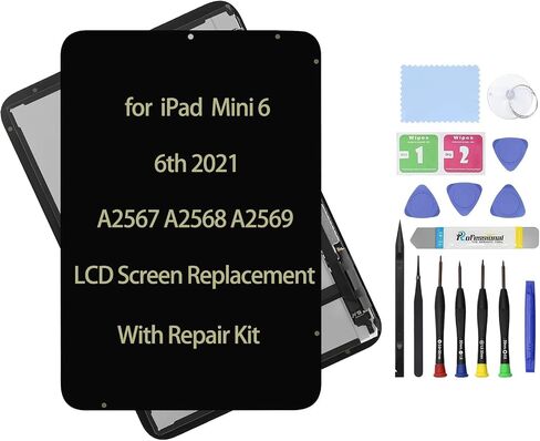 8.3 بوصة متوافق مع iPad mini 6 6th Gen 2021 A2567 A2568 A2569 شاشة LCD بديلة ومجموعة رقمية تعمل باللمس مجموعة إصلاح ممتازة + مستشعر النوم/الاستيقاظ in Saudi Arabia