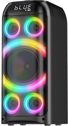 Bluetooth Speaker, 160W Peak Powerful Loud Stereo Sound Deep Bass Wireless Boombox Portable Large Party Speakers with Subwoofer TWS Pairing Dynamic LED Light for Outdoor Camping Backyard Events in Saudi Arabia