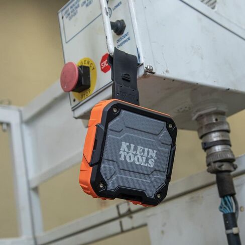 KLEIN TOOLS AEPJS2 Bluetooth Speaker with Magnetic Strip and Hook, Rechargeable, Wireless and Aux Capable, Hands Free Capable, 10 Hr Run Time, IP54 Dust and Water Resistant in Saudi Arabia