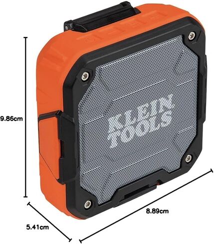 KLEIN TOOLS AEPJS2 Bluetooth Speaker with Magnetic Strip and Hook, Rechargeable, Wireless and Aux Capable, Hands Free Capable, 10 Hr Run Time, IP54 Dust and Water Resistant in Saudi Arabia