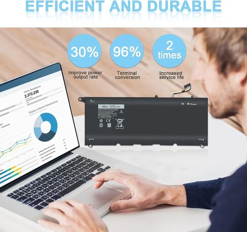 استبدال بطارية الكمبيوتر المحمول Ymawetia 60Wh PW23Y لسلسلة Dell XPS 13 9360 المتوافقة مع P54G002 0RNP72 0TP1GT 0PW23Y 13-9360-D1605G D1605T D1609 D1609G D1705G TP1GT RNP72 in Saudi Arabia