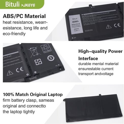 JK6Y6 Replacement Battery for Dell 14 5000 5300 5301 5401 5402 5408 5409 5501 5508 5509 5400 5406 7405 7300 7306 7500 7506 2-in-1 Silver Series Latitude 3410 3510 Vostro 5301 40Wh in Saudi Arabia