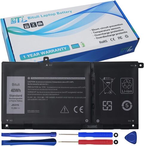 JK6Y6 Replacement Battery for Dell 14 5000 5300 5301 5401 5402 5408 5409 5501 5508 5509 5400 5406 7405 7300 7306 7500 7506 2-in-1 Silver Series Latitude 3410 3510 Vostro 5301 40Wh in Saudi Arabia