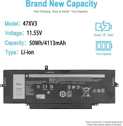 47XV3 50Wh Replacement Battery for Dell Latitude 9330 2-in-1 in Saudi Arabia