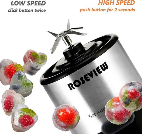 Portable Smoothie blender Glass bottle Mini USB rechargeable 2 battery Handheld Shakes blend Cup USB juicer Cordless Personal smoothies maker mixer (Stainless) in Saudi Arabia