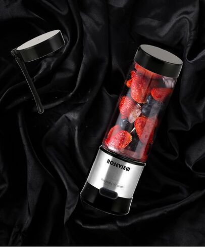 Portable Smoothie blender Glass bottle Mini USB rechargeable 2 battery Handheld Shakes blend Cup USB juicer Cordless Personal smoothies maker mixer (Stainless) in Saudi Arabia