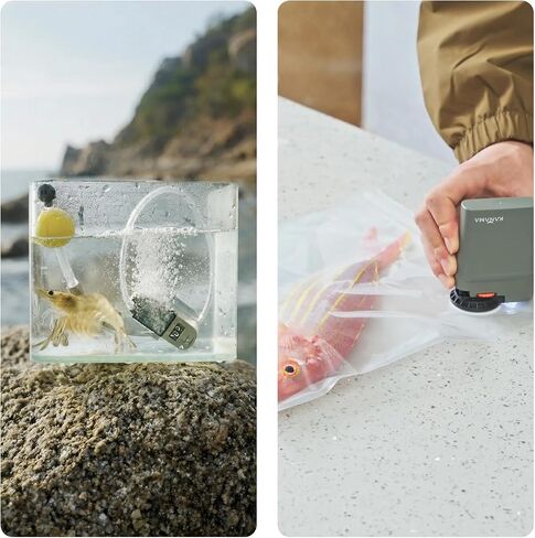 KANAMA IP68 Waterproof Fishing Aerator & Oxygen Pump for Live Bait, Portable Submersible Aerator with Air Stone, Fresh Catch Preservation, 2.5L/min, 38H Runtime for Minnow Bucket, Kayak & Ice Fishing in Saudi Arabia