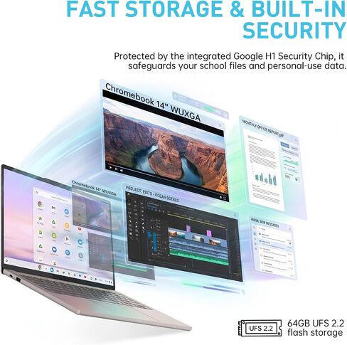 Lenovo Chromebook 14" WUXGA Touchscreen Laptop w/Intel 4-core CPU for Home in Saudi Arabia