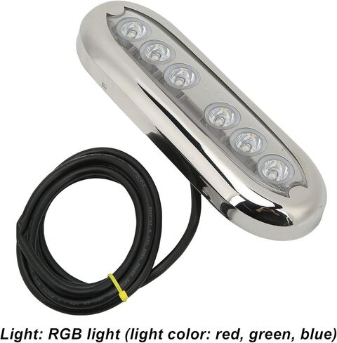 Boat Underwater Light, 12V 24V 6 LED Marine Submersible Lamp IP68 Hull Light for Ships Yachts Motorboats (RGB) in Saudi Arabia